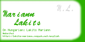 mariann lakits business card